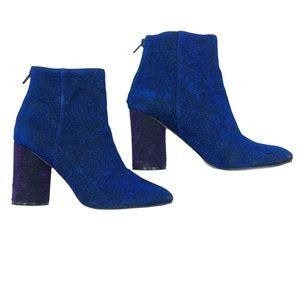 Katy Perry Mayari Booties Blue & Purple Glitter Platform boots Size 9 Part